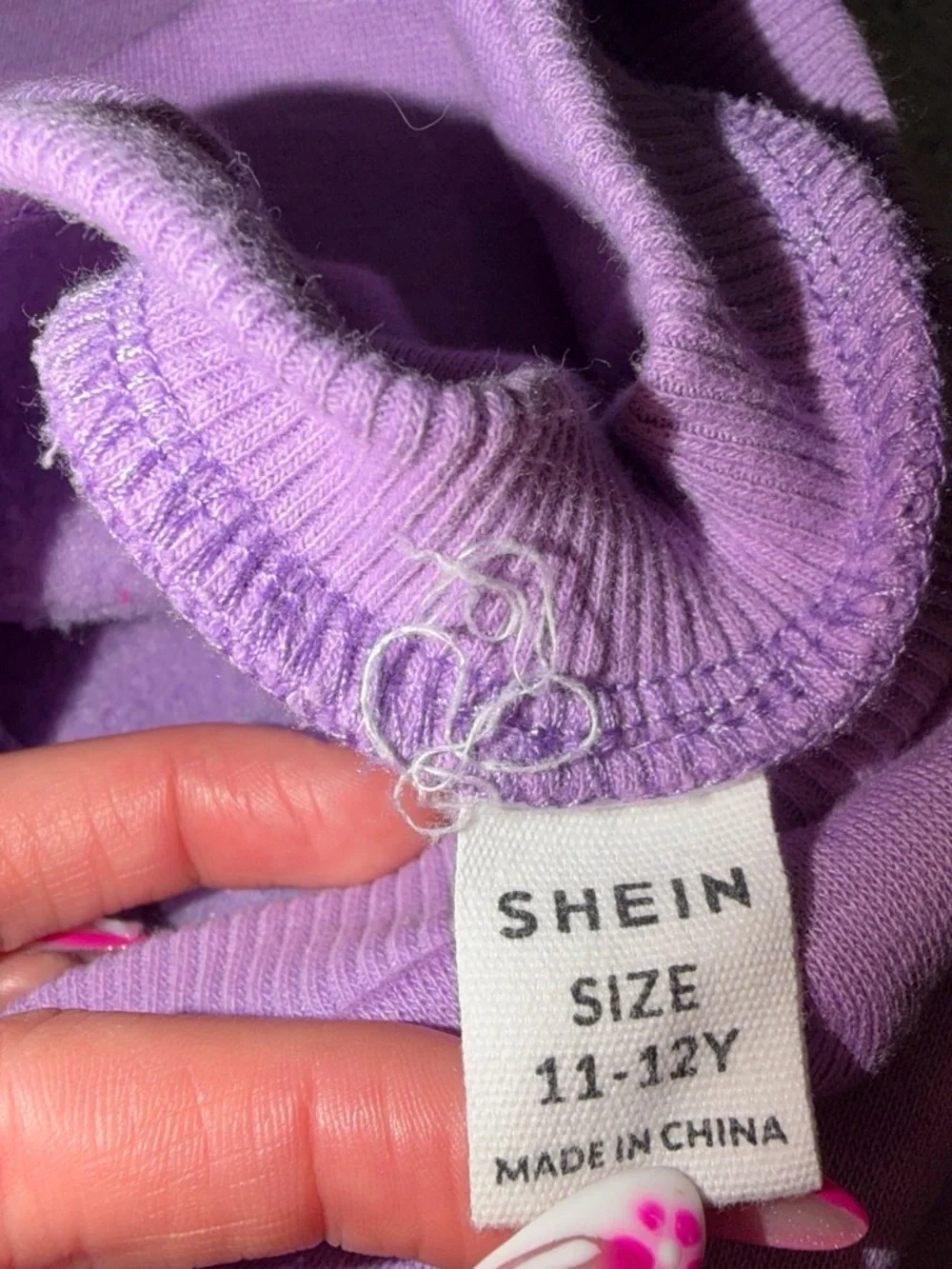 SHEIN Purple 'Positive Vibes' Graphic Sweatshirt for Kids
